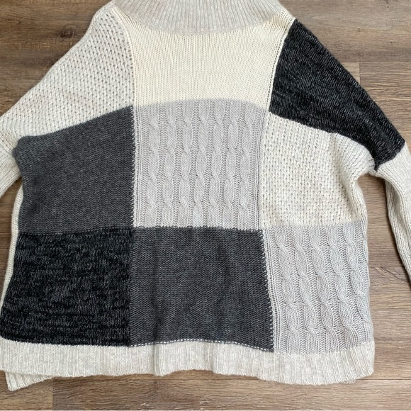 Autumn Cashmere Color blocked turtleneck Cashmere wool blend Sweater - Picture 2 of 14